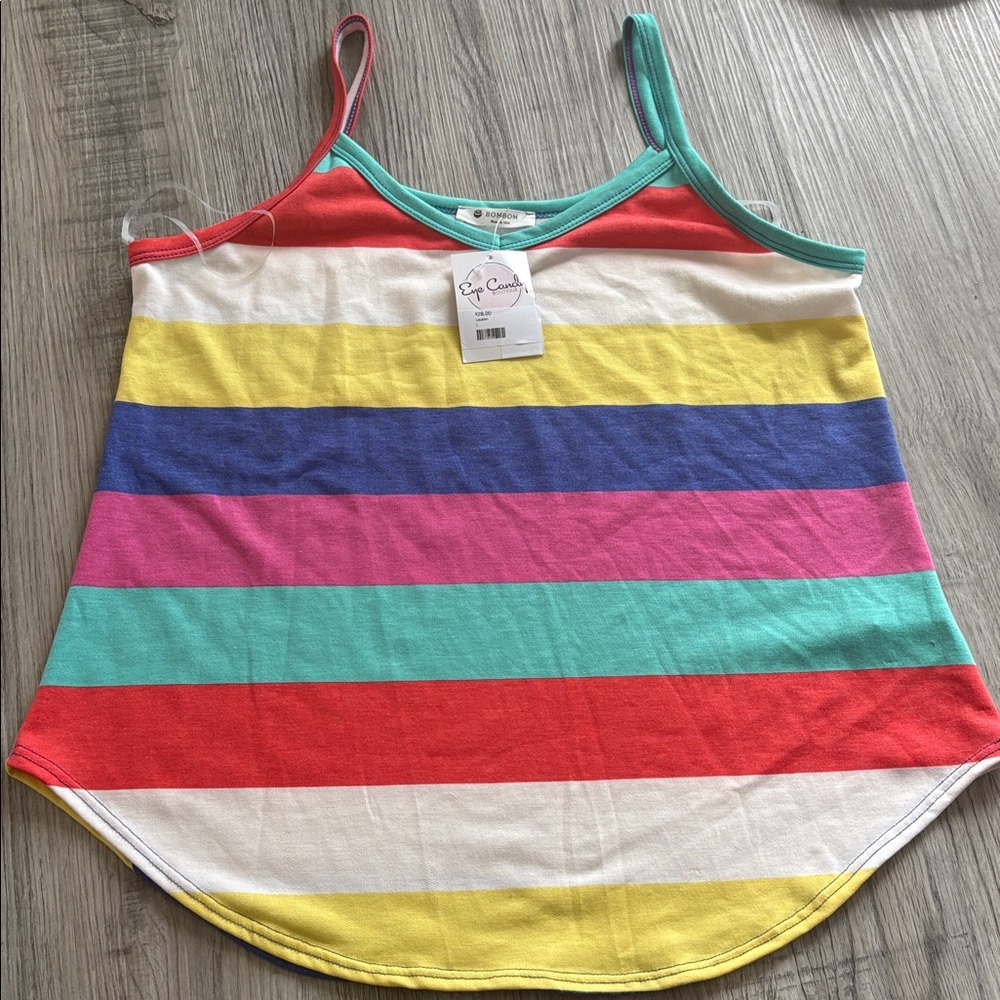 BomBom Stripe Tank Top Large NWT